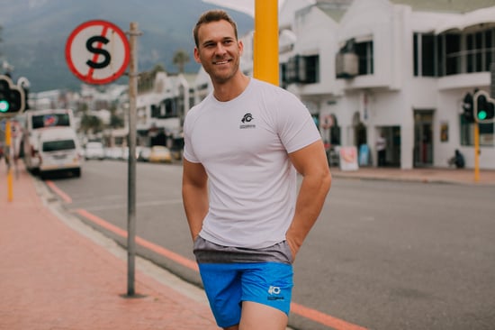 Zwemshort voor heren met patroonstrepen blauw - Image 2