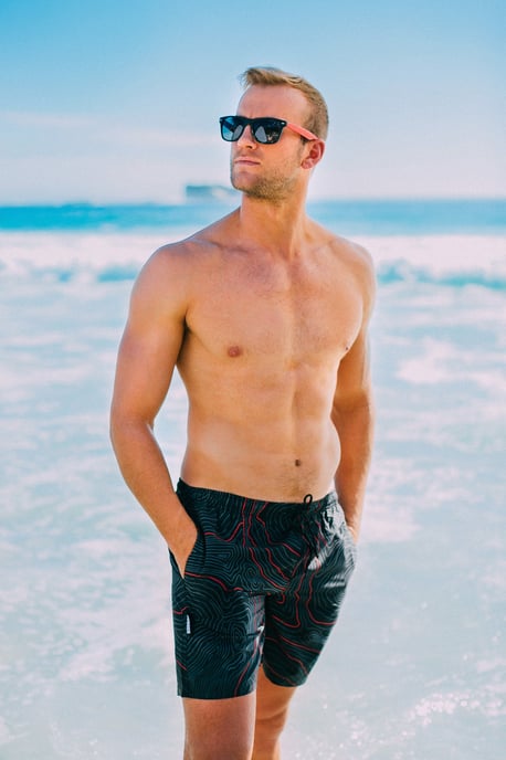 Zwembroek voor Heren, Strepen, Casual Boardshorts, Lijnenpatroon - Image 2