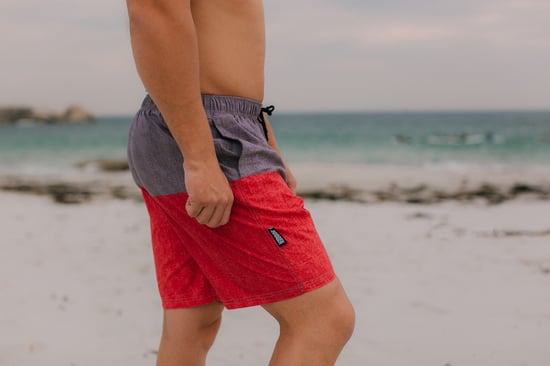 Zwemshort voor heren met patroonstrepen rood - Image 3