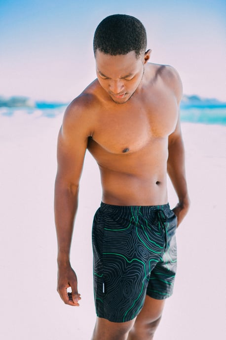Zwembroek voor Heren, Strepen, Casual Boardshorts, Lijnenpatroon - Image 3