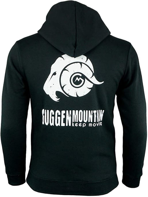 Heren Wandelhoodie Fleece Hoodie Outdoor met Logo Zwart - Image 1
