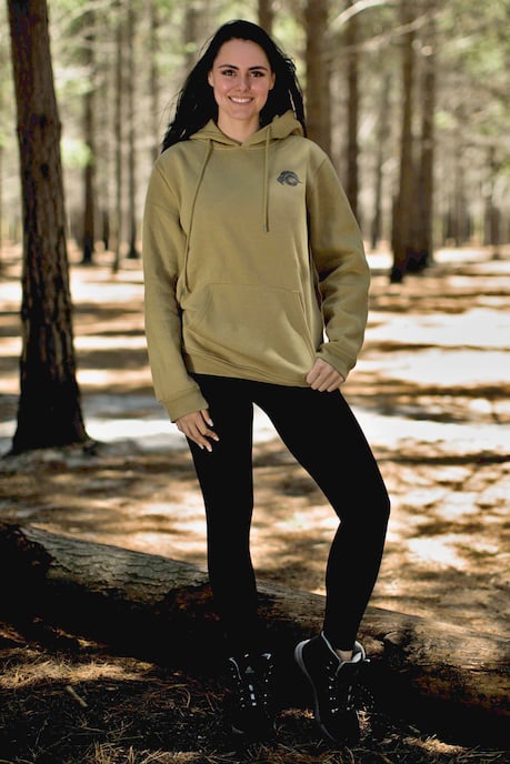 Dames Hoodie Fleece Hoodie Lange Mouw Olijfgroen - Image 2