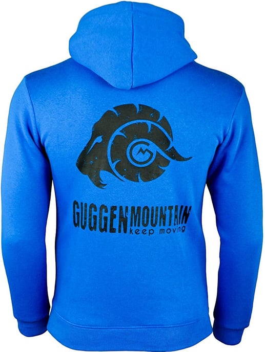 Heren wandelhoodie fleece hoodie outdoor met logo blauw - Image 1