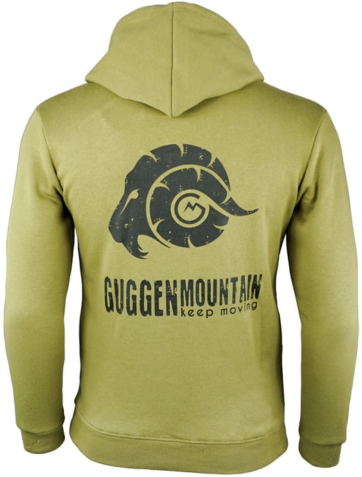 Heren Wandelhoodie Fleece Hoodie Outdoor met Logo Olijfgroen - Image 1