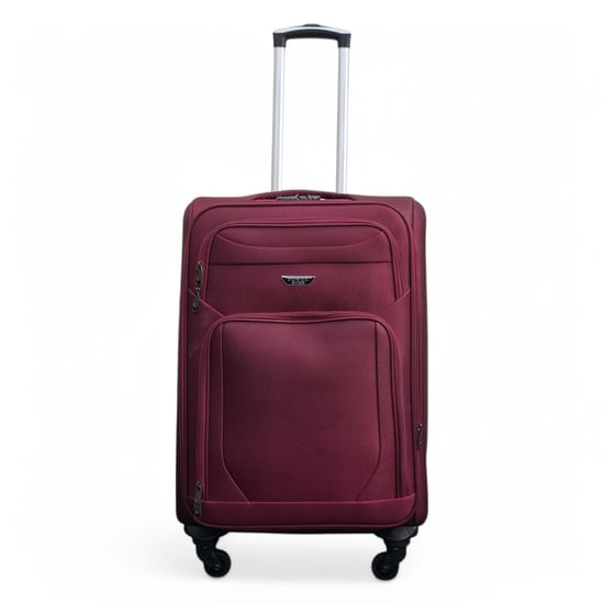 Zachte, lichtgewicht nylon reiskoffer met vier wielen, wijnkleurig, vakantiekoffer - Image 6