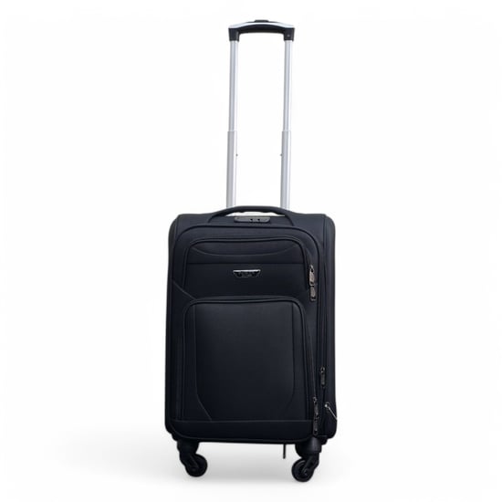 Zachte, lichtgewicht zwarte nylon reiskoffer met 4 wielen, vakantiekoffer - Image 5