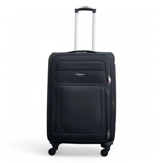 Zachte, lichtgewicht zwarte nylon reiskoffer met 4 wielen, vakantiekoffer - Image 6