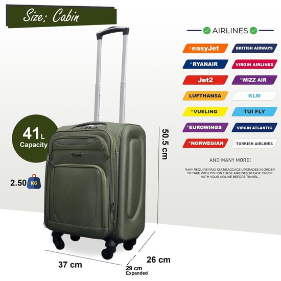 Uitbreidbare zachte koffer voor in de cabine 50,5 x 37 x 26 cm Bagage geschikt voor Easyjet, Ryanair - Image 2
