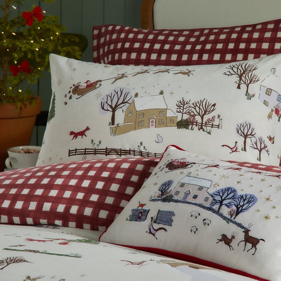 Furn Cotswolds Kerst Bedrukte Reversible Deken Set - Image 2