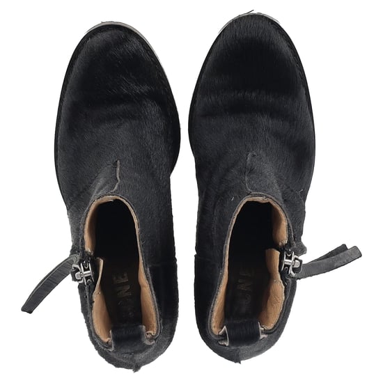 Acne Studios Rits Enkelboots in Zwart Ponyhaar - Image 3