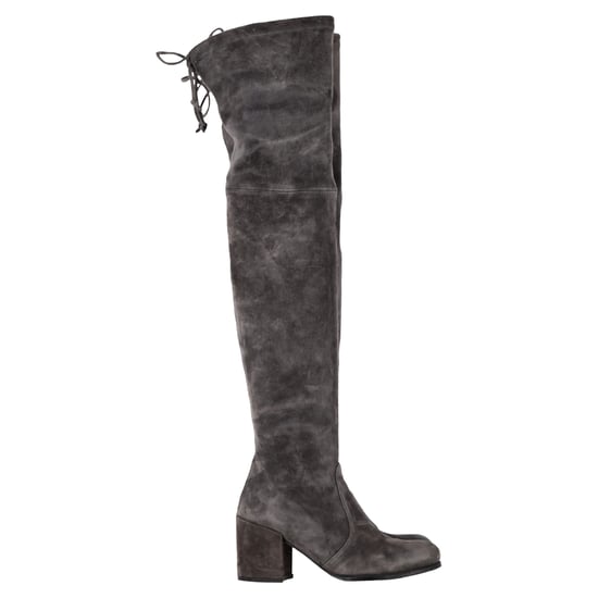 Stuart Weitzman Genna Over The Knee Laarzen in Grijs Suède - Image 1