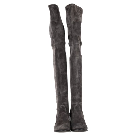 Stuart Weitzman Genna Over The Knee Laarzen in Grijs Suède - Image 3