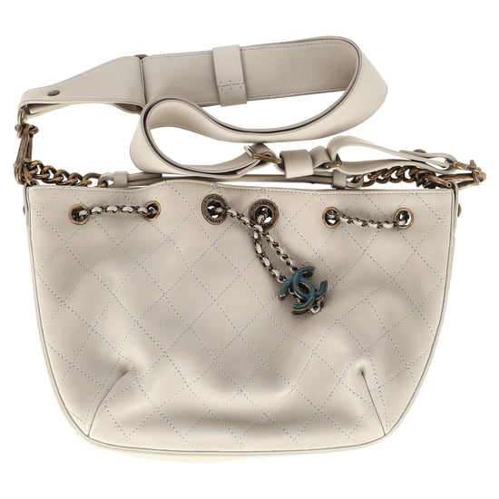 Chanel CC Paris-Rome Shoulder Bag in White Leather - Image 1