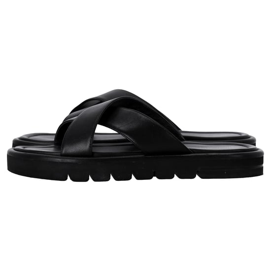 Stuart Weitzman Elodie Slide Sandals in Black Leather - Image 2