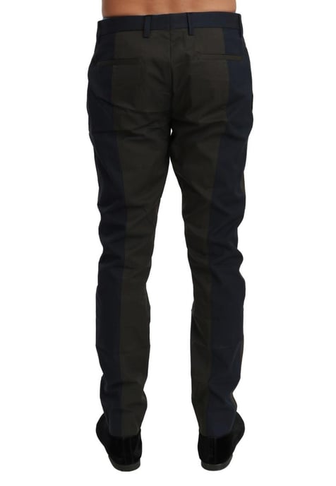 Dolce & Gabbana Heren Blauw Grijze Strepen Broek Katoenen Pants - Image 2