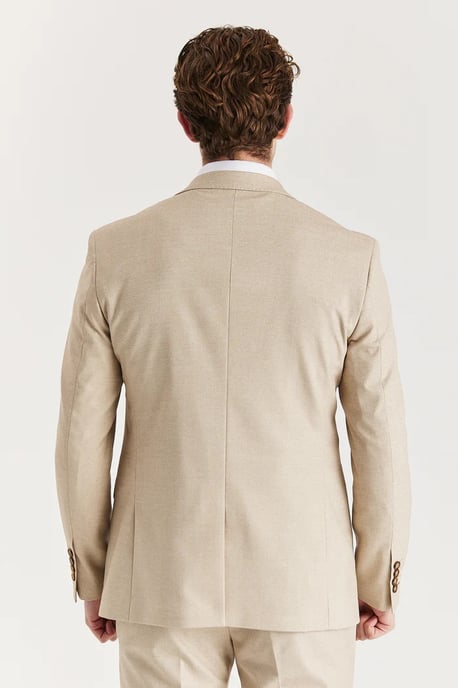 Beige lichtgewicht zomerblazer met één rij knopen voor heren - Image 3