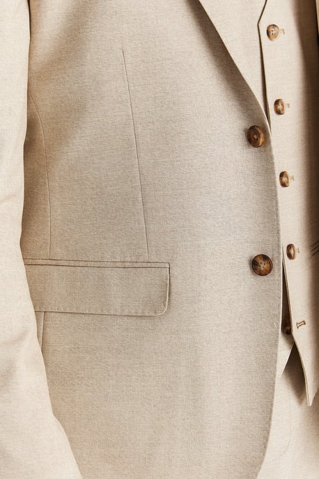 Beige lichtgewicht zomerblazer met één rij knopen voor heren - Image 4