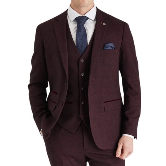 Heren wijnpakblazer Prince of Wales formeel blazer - Image 2