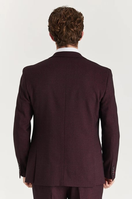 Heren wijnpakblazer Prince of Wales formeel blazer - Image 3