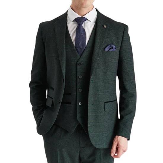 Heren Groen Pak Blazer Prince of Wales Formele Blazer - Image 2