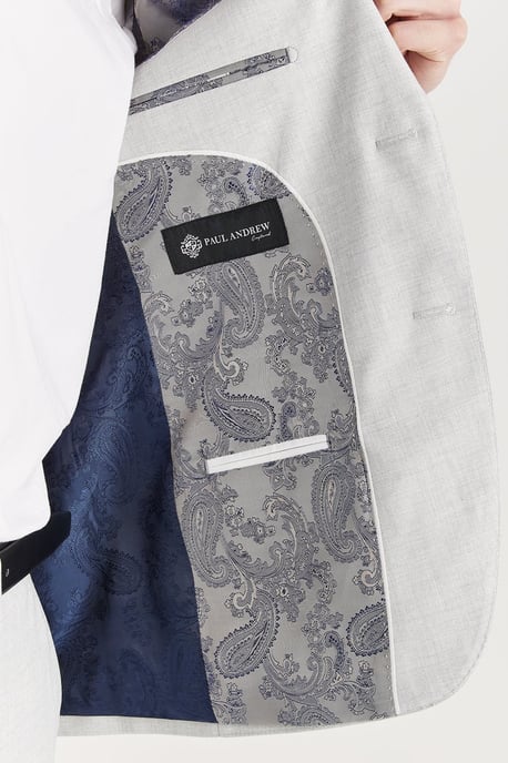 Zilveren lichtgewicht zomerblazer met één rij knopen voor heren - Image 4