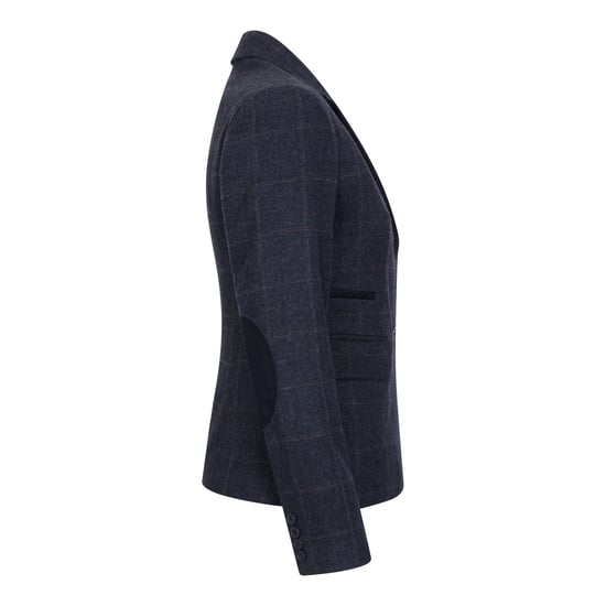 Marineblauwe, getailleerde tweed formele blazer voor dames - Image 4