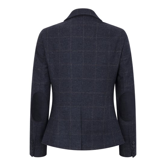 Marineblauwe, getailleerde tweed formele blazer voor dames - Image 5