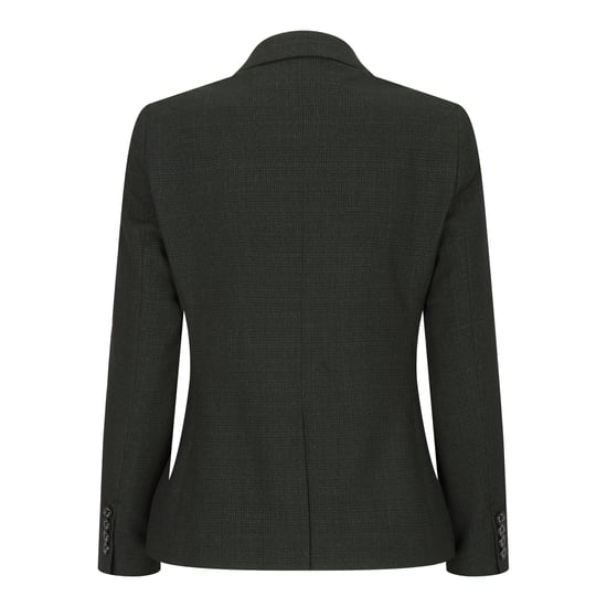 Dames Tweed Groen Geruit Blazer Wollen Klassieke Jas - Image 4
