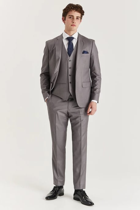 Heren grijze getailleerde broek, slim formeel - Image 2