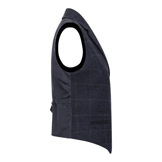 Marineblauw, getailleerde tweed formeel gilet voor dames - Image 3