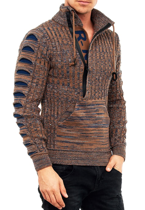1/2 Rits Chunky Trui met Hoge Hals - Image 3