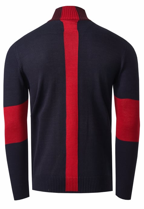 Fijn gebreide trui in colorblock-stijl met opstaande kraag - Image 2