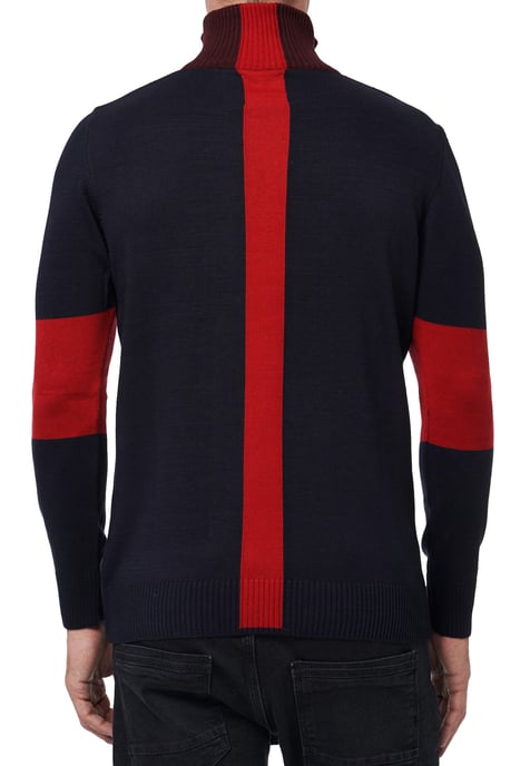 Fijn gebreide trui in colorblock-stijl met opstaande kraag - Image 5