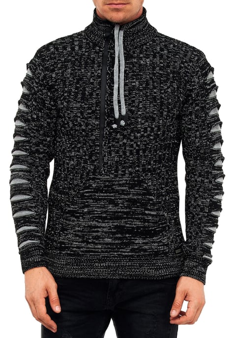 1/2 Rits Chunky Trui met Hoge Hals - Image 3