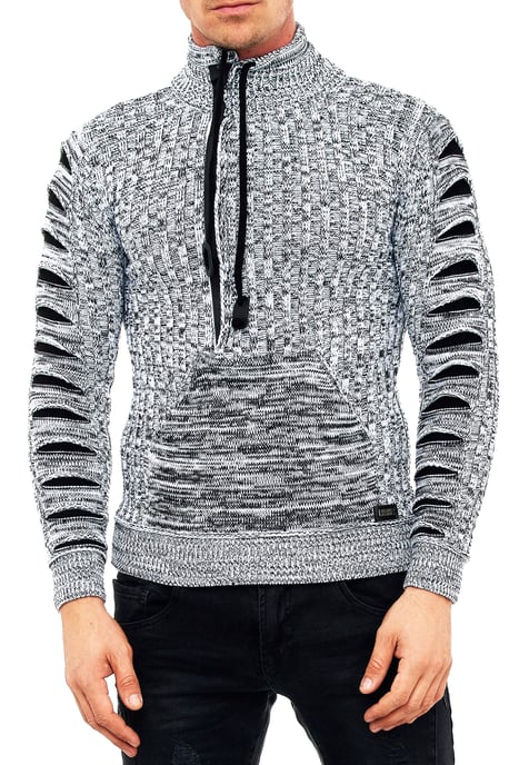 1/2 Rits Chunky Trui met Hoge Hals - Image 3