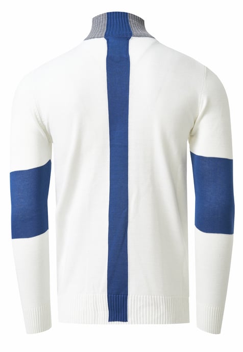 Fijn gebreide trui in colorblock-stijl met opstaande kraag - Image 2