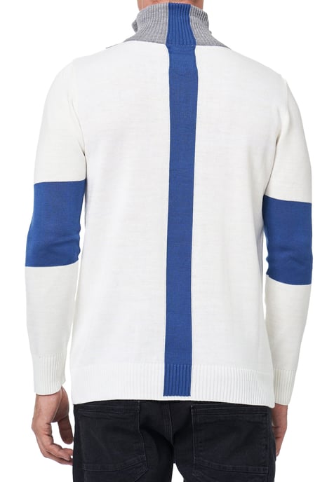 Fijn gebreide trui in colorblock-stijl met opstaande kraag - Image 5