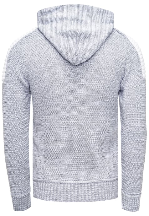 Chunky contrasterende hoodie met 1/2 rits - Image 2