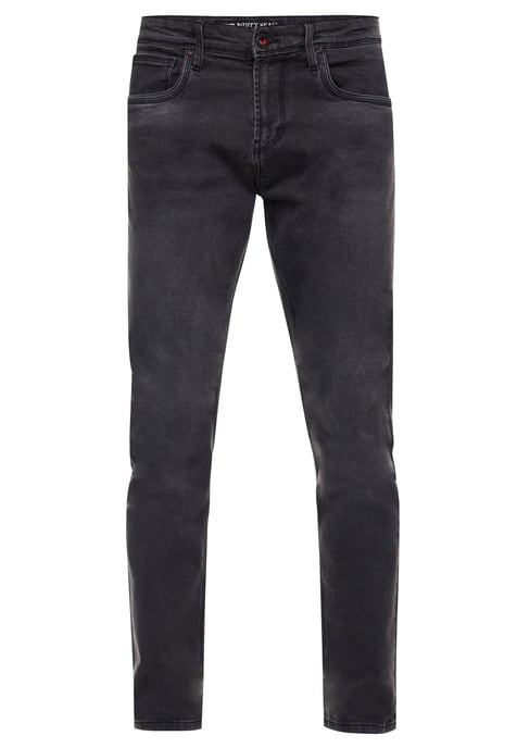 Antracietkleurige used jeansbroek "MELVIN" slim fit katoen-stretch - Image 1