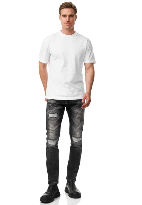 Jeansbroek "YAMATO" slim fit streetwear katoen stretch - Image 3