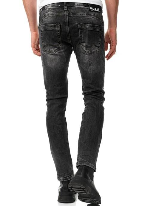Jeansbroek "YAMATO" slim fit streetwear katoen stretch - Image 5