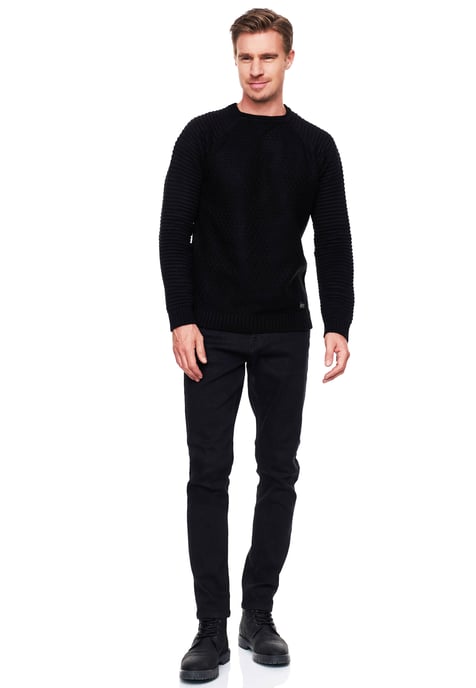 Zwarte denim jeansbroek "MELVIN" slim fit katoen-stretch - Image 3