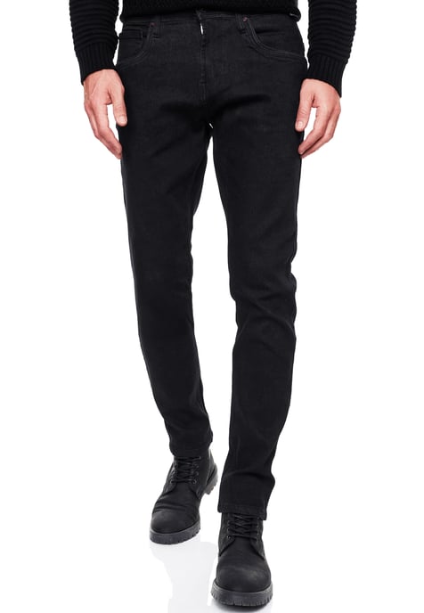 Zwarte denim jeansbroek "MELVIN" slim fit katoen-stretch - Image 4