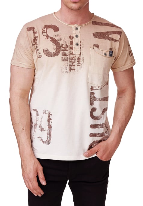 T-shirt met gradiënt en prints wassen - Image 4