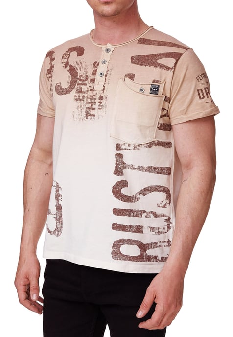 T-shirt met gradiënt en prints wassen - Image 5