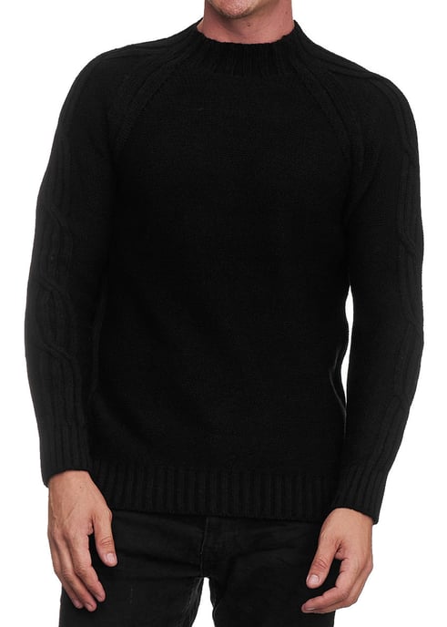 Chunky effen kleur trui met hoge kraag - Image 3
