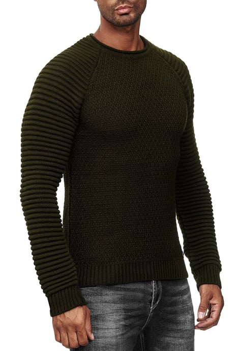 Zware biker Chunky trui met ronde hals - Image 3