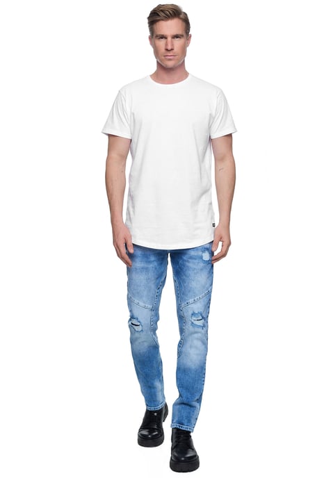 Jeansbroek "NISHO" straight fit biker katoen stretch - Image 3
