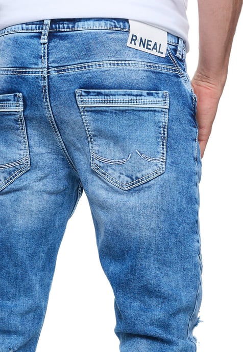 Jeansbroek "NISHO" straight fit biker katoen stretch - Image 6