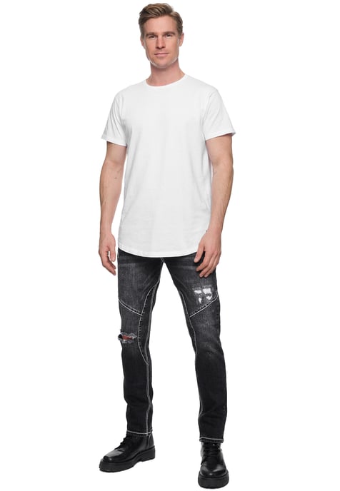 Jeansbroek "NISHO" straight fit biker katoen stretch - Image 3